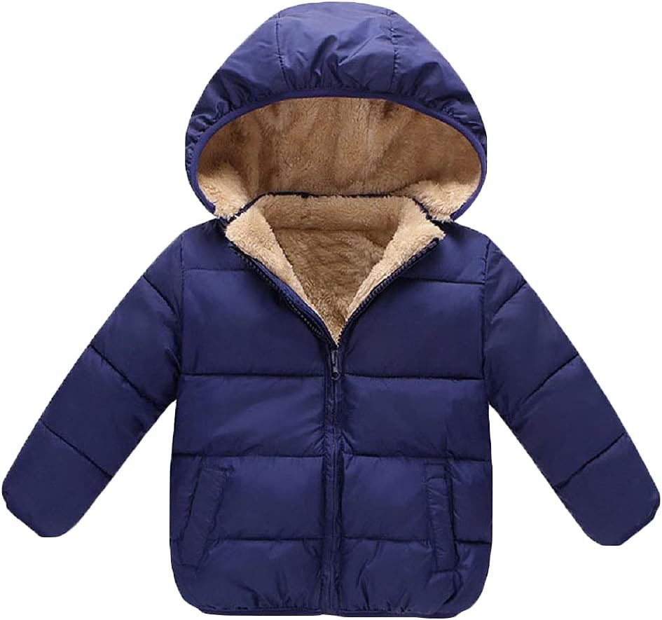 Baby Girls Boys' Winter Fleece Jackets With Hooded Toddler Cotton Dress Warm Lined Coat Outer Clothing