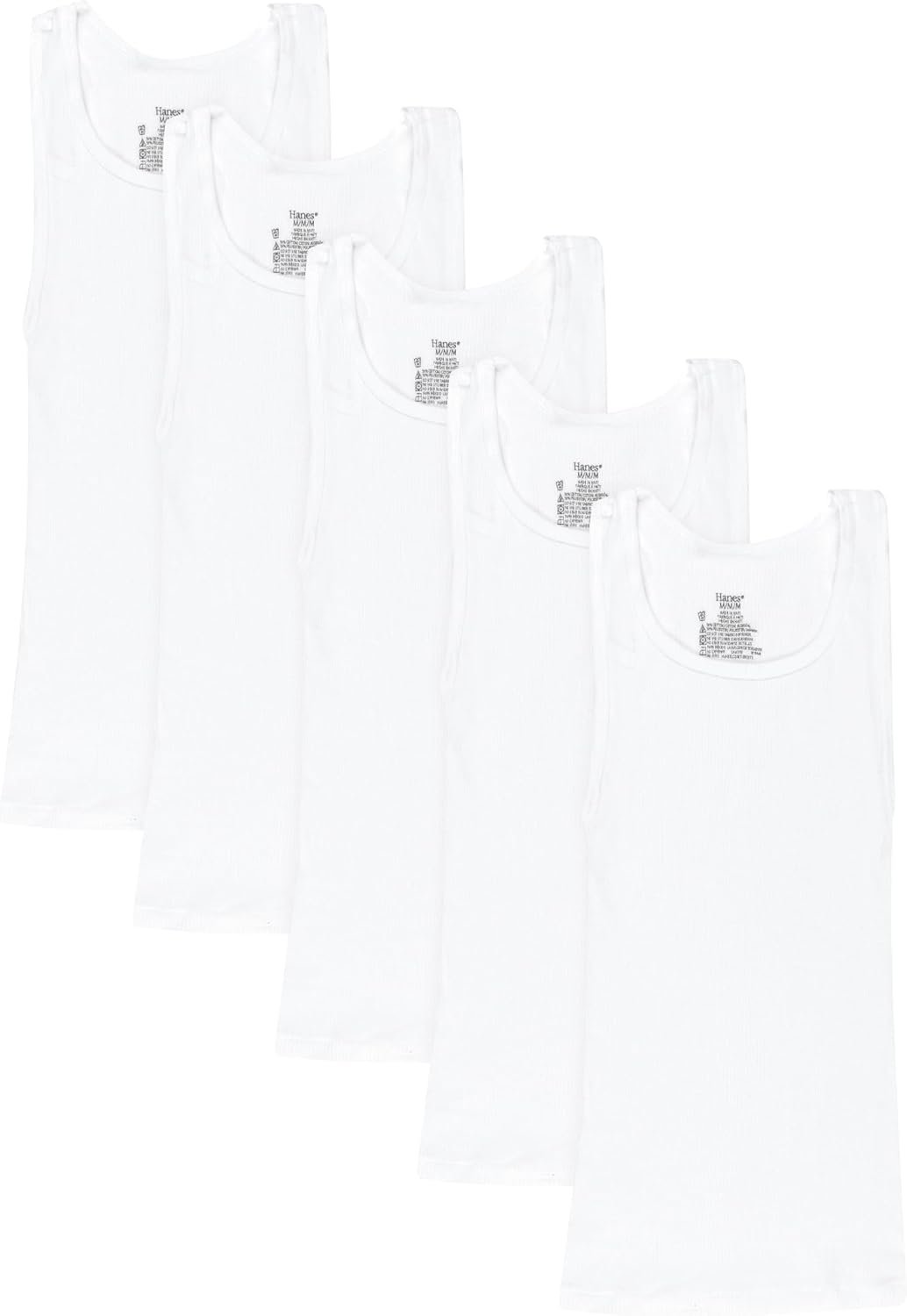 Hanes Boys' Ecosmart Cotton Tank Undershirt 5-Pack