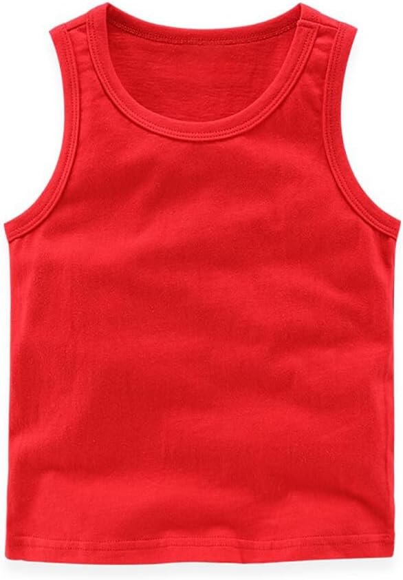 Toddler Baby Boy's Sleeveless Tank Tops Kids Girls Summer Basic Cami Shirts Cotton Athletic Undershirts T-Shirts Vest