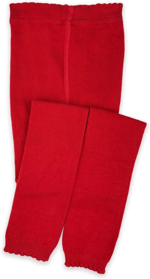 Jefferies Socks Baby Girls' Cotton Footless Tights with Scalloped Edge