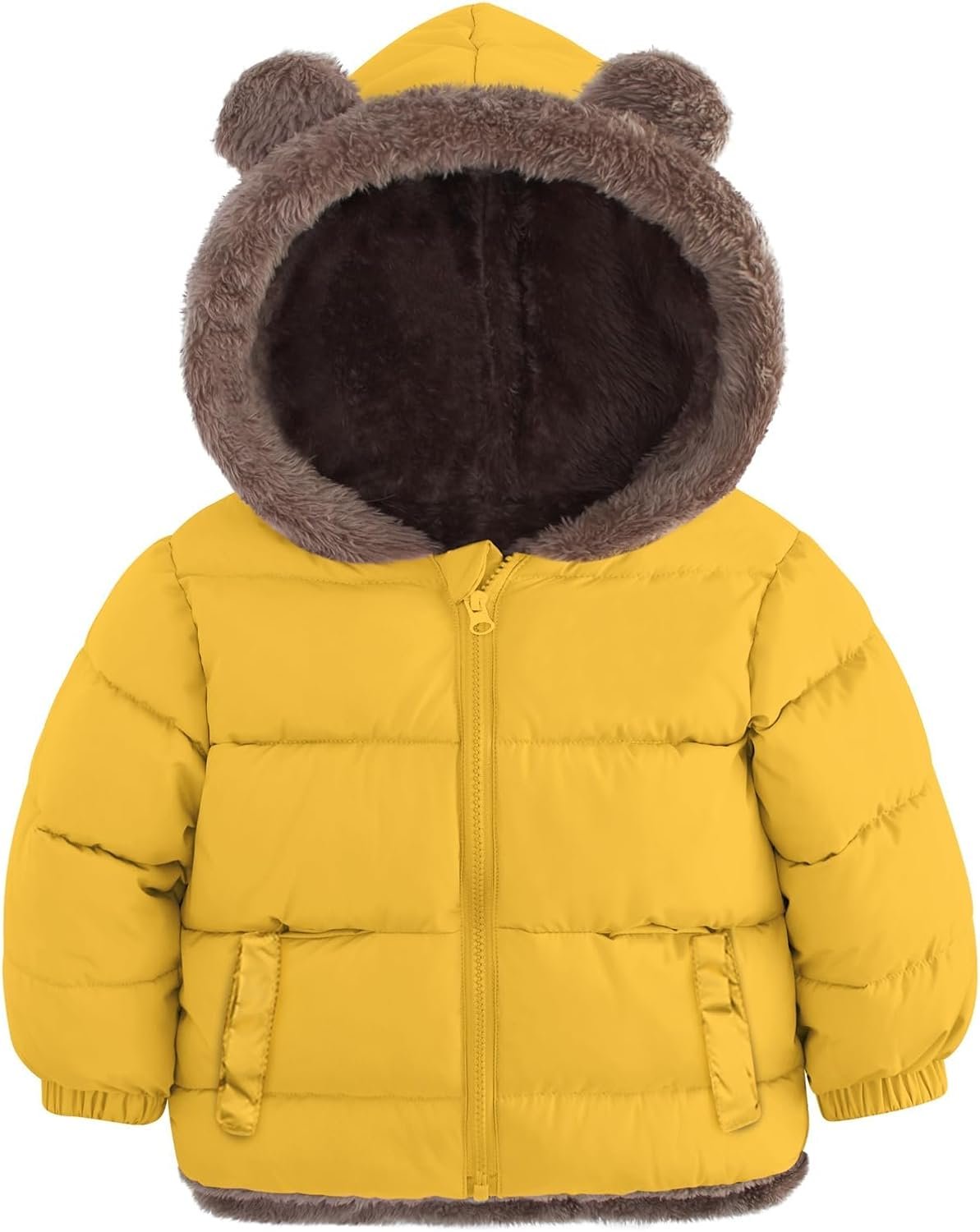 Enlifety 6M-5T Baby Toddler Winter Fleece Coat Boys Girls Cute Bear Ear Hooded Jackets with Pockets