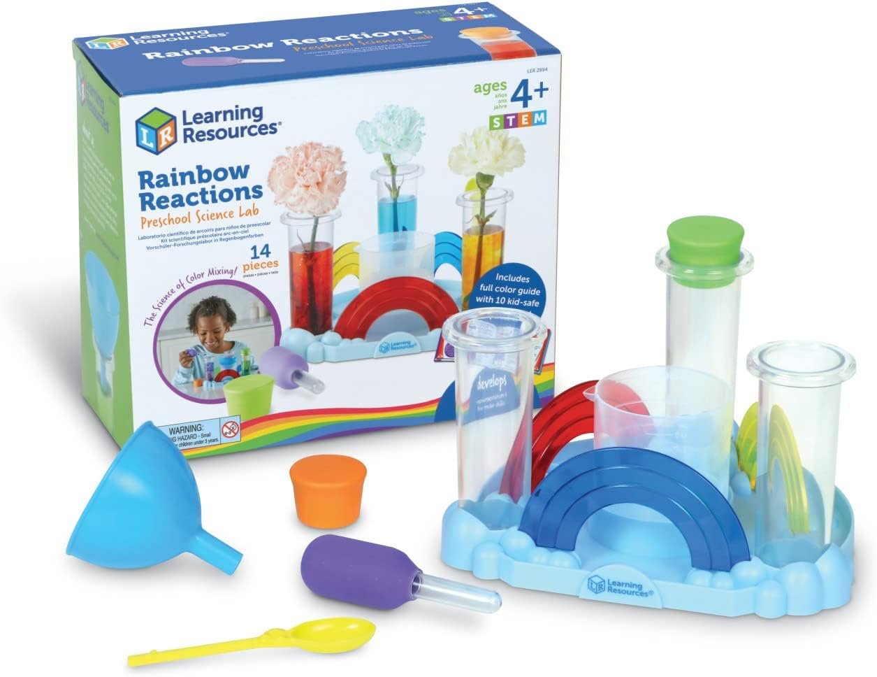 Learning Resources Rainbow Reactions - 14 Pieces, Ages 4+, Preschool Science Lab, Experiments for Kids, STEM Toys for Boys and Girls