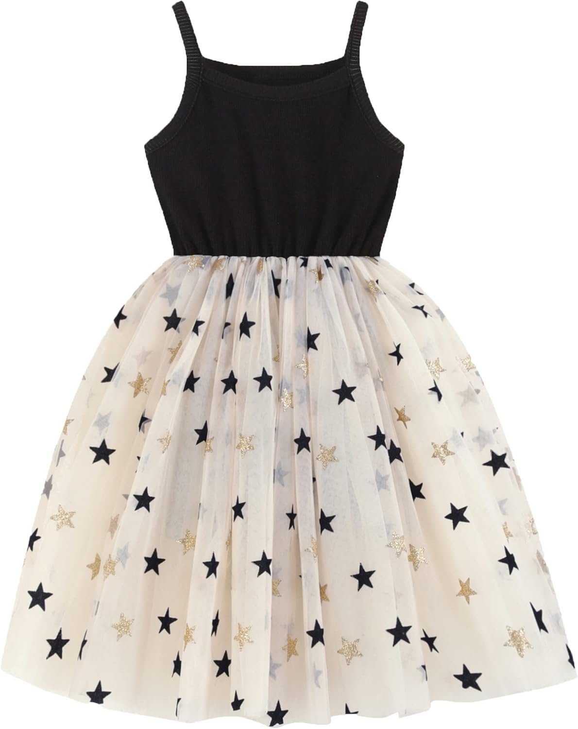 GSVIBK Baby Girls Tutu Dress Sleeveless Toddler Cotton Layered Tutu Dress Infant Tulle Dresses Princess Party Prom Dress