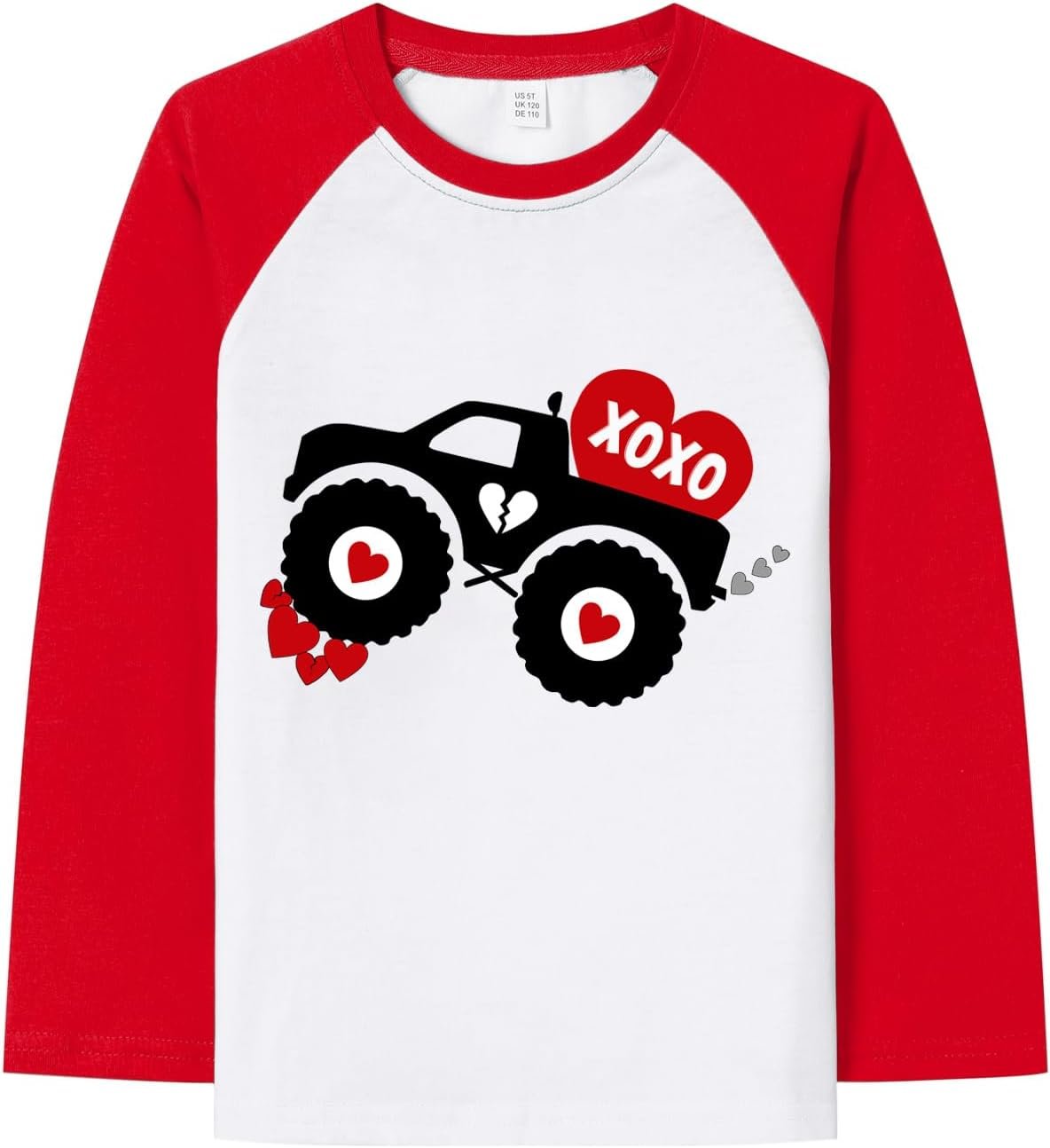 Boys Valentines Shirt Kids Toddler Girls Love Hearts T-Shirt Tops Outfit Clothes 2-7 Years