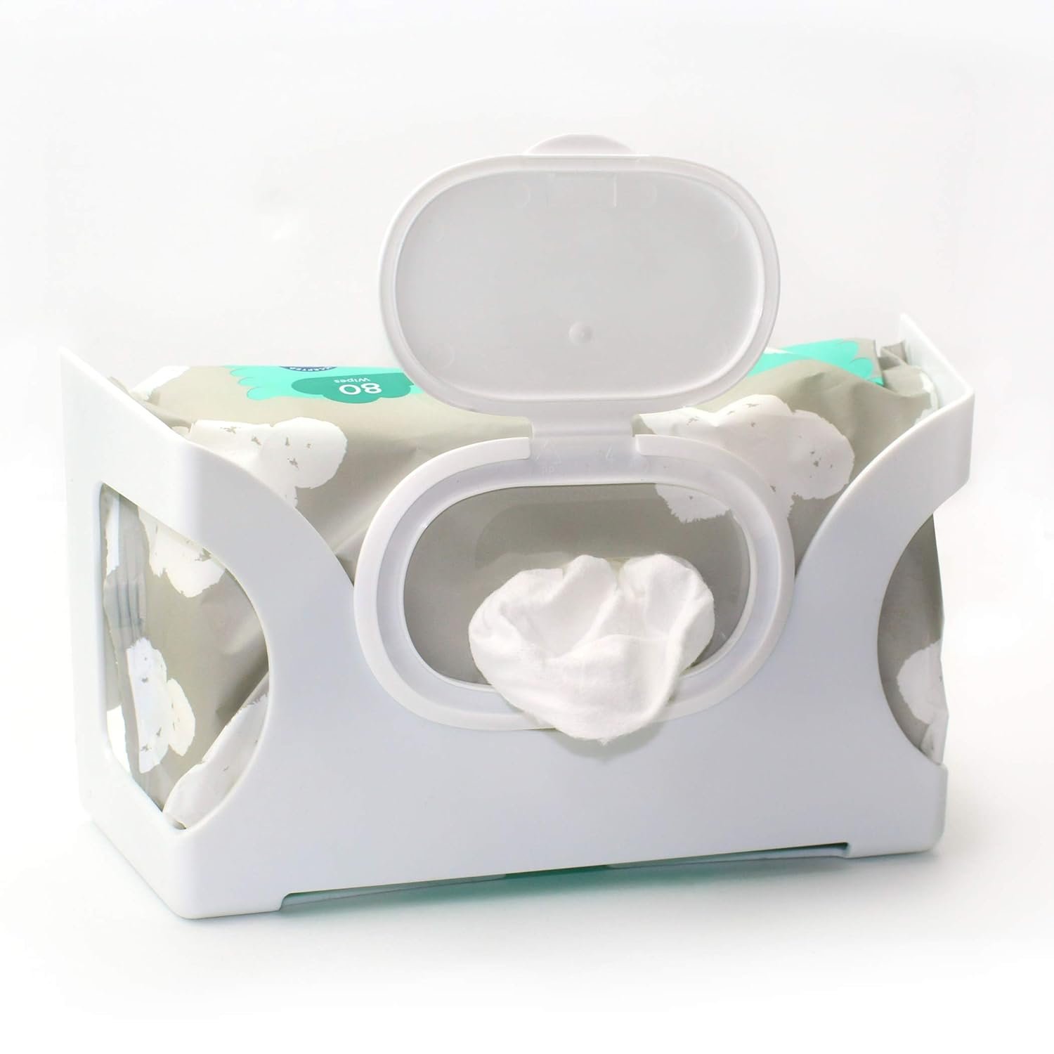 Gadjit Baby Wet Wipe Wall Mounted Dispenser | Holds Up to an 84 Count Pack of Wipes | Always Within Easy Reach of Messes (White)
