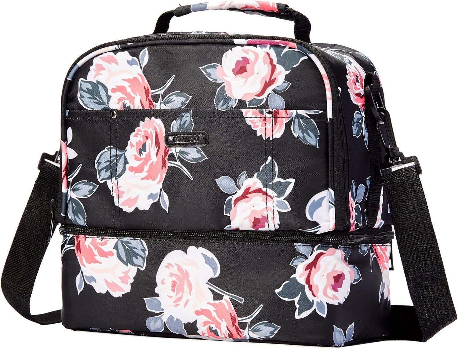 MOMIGO Breast Pump Bag Cooler Compartment for Breast Pump - Cooler and Moistureproof Bag Double Layer for Mother Breast Milk Pump Lunch Bag Outdoor Working (Flower)