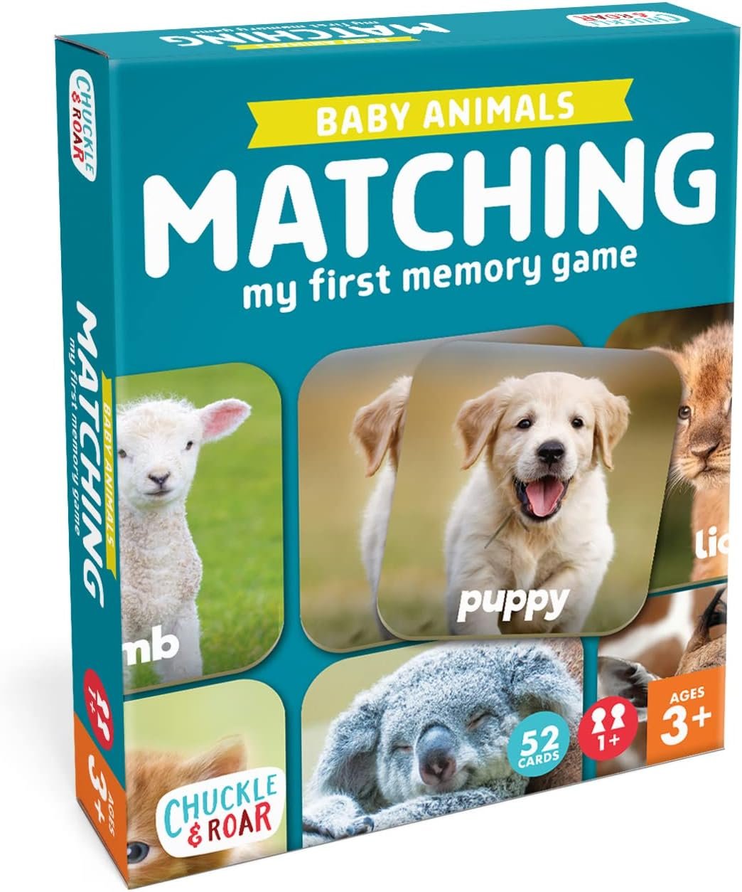 Chuckle & Roar - Matching Game Baby Animals - Board Game for Kids 3 and up - Concentration Skill Development for Toddlers - Ages 3 and Up