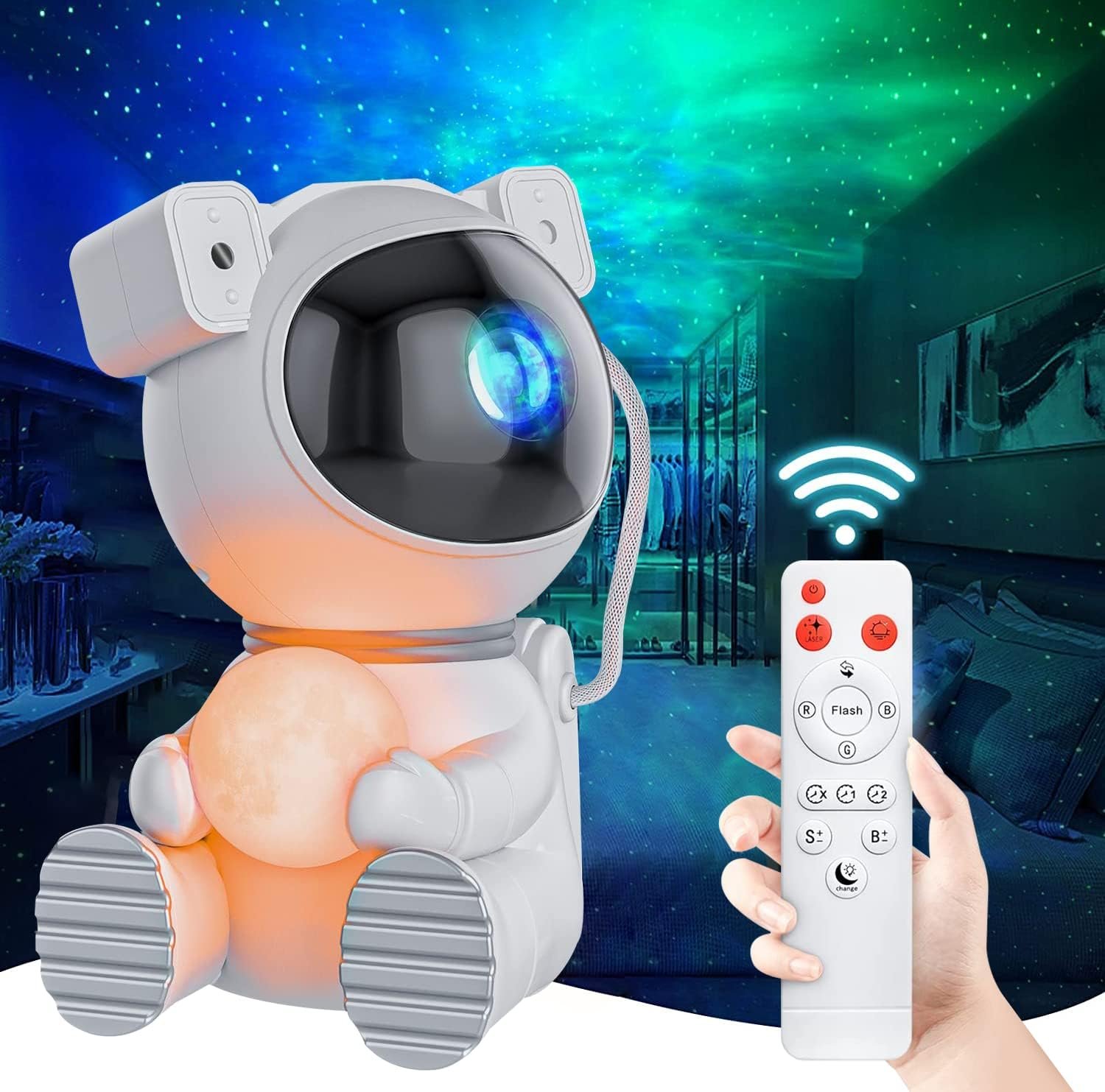 Star Projector Galaxy Night Light - Astronaut Space Projector2.0, Starry Nebula Ceiling LED Lamp with Timer and Remote, Kids Room Decor Aesthetic, Best Gifts for Children and Adults