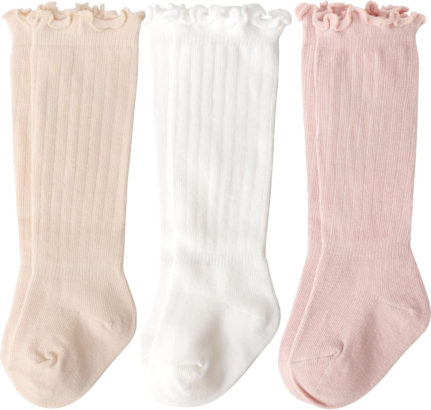 BQUBO Baby Knee High Socks Newborn Infant Toddler Kids Socks Girls Uniform Leggings Dress Sock Long Cotton Stockings