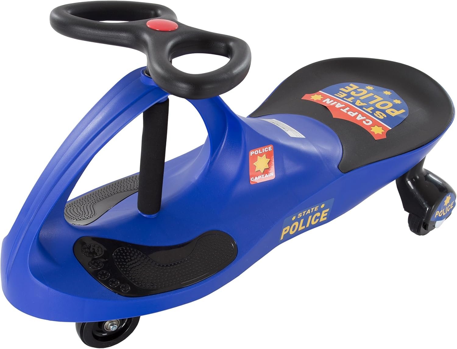 Wiggle Car - Police Ride on Toy for Ages 3 Years and Up with No Batteries, Gears, or Pedals Just Twist, Wiggle, and Go by Lil’ Rider (Blue)