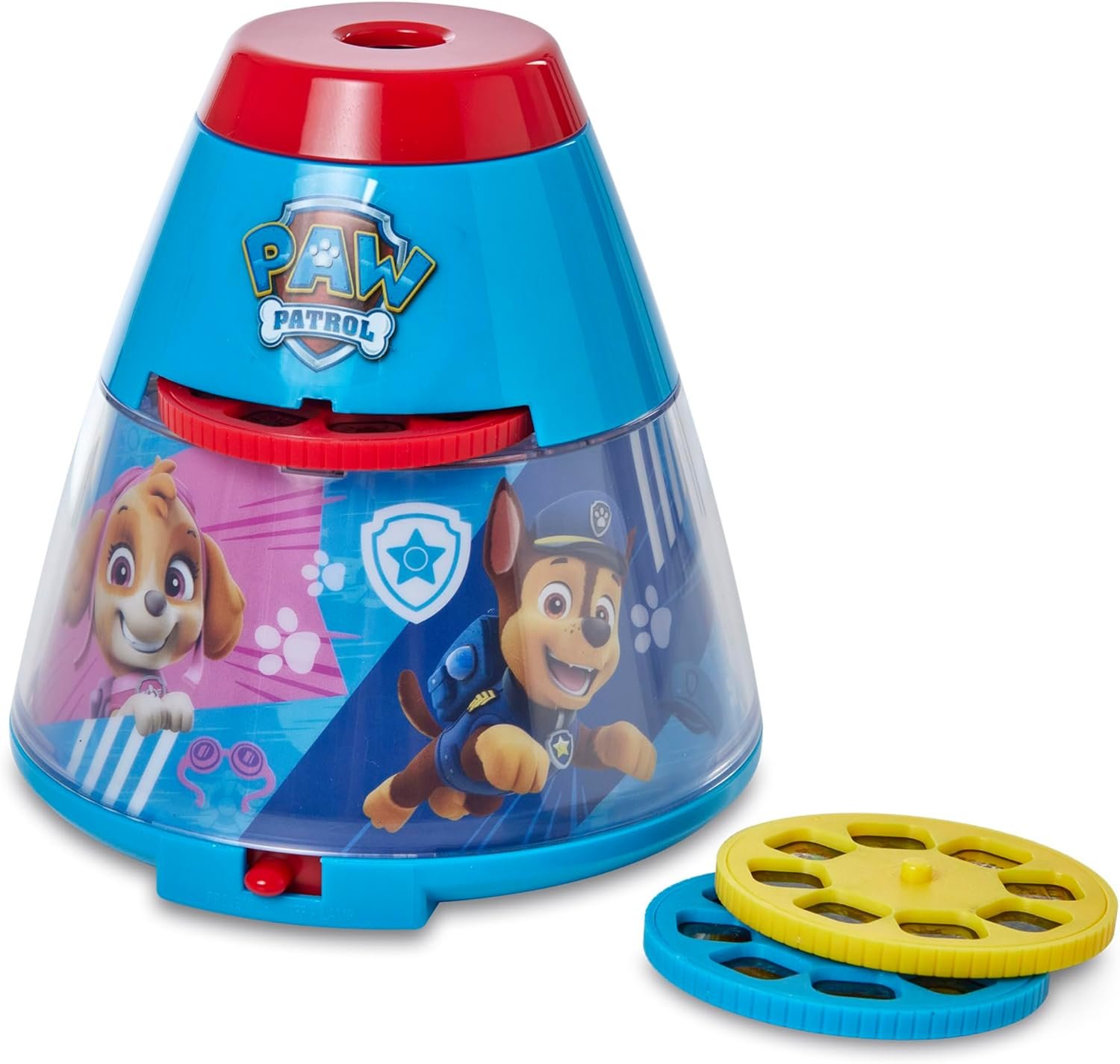 PAW Patrol Brainstorm Room Projector & Nightlight - 3 Slide Discs with 24 Iconic Themed Images, 39" Projection, Dual Function, Nickelodeon, Kids 3+