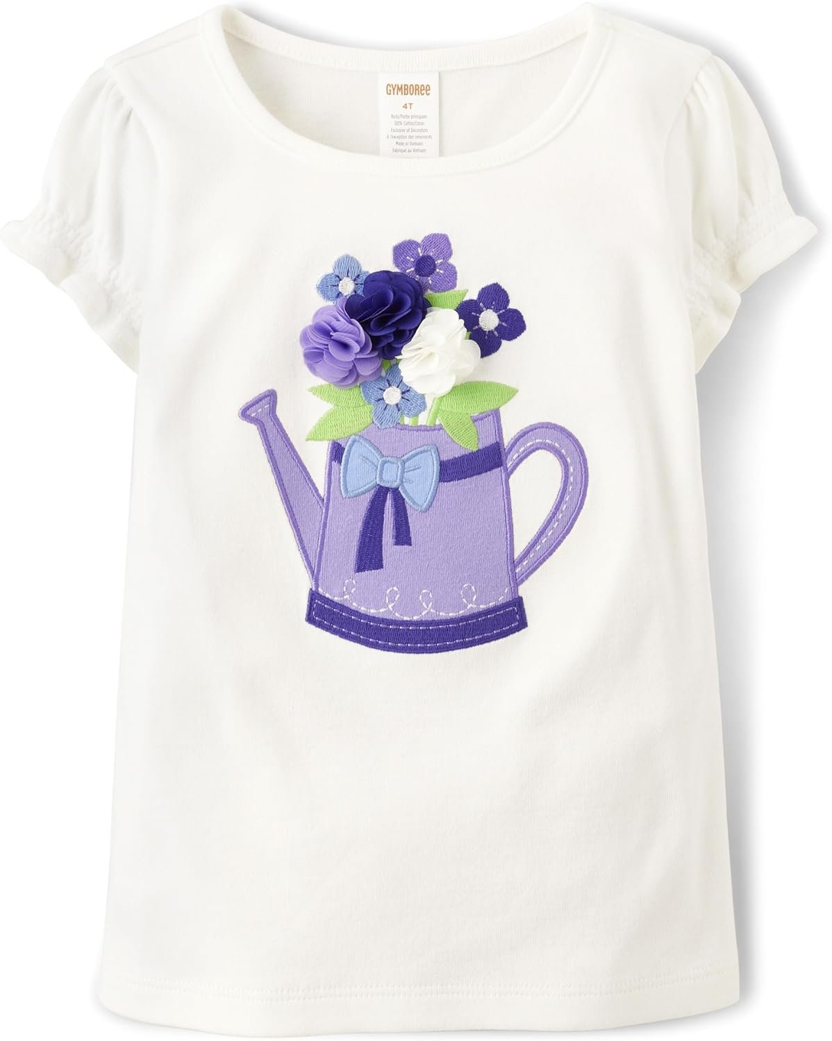 Gymboree Girls and Toddler Puff Sleeve Embroidered T-Shirt