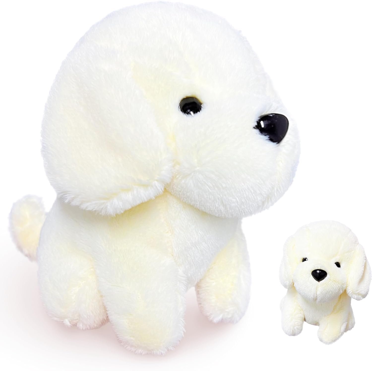 White Puppy Stuffed Animals for Kids and Adults, Mini Animals Plush Toy Key Chain, Cuddly Dog Plushie Toys, Soft Kawaii Dog Stuffed Animal for Girls ＆ Boys, Birthday, Easter Basket Stuffers