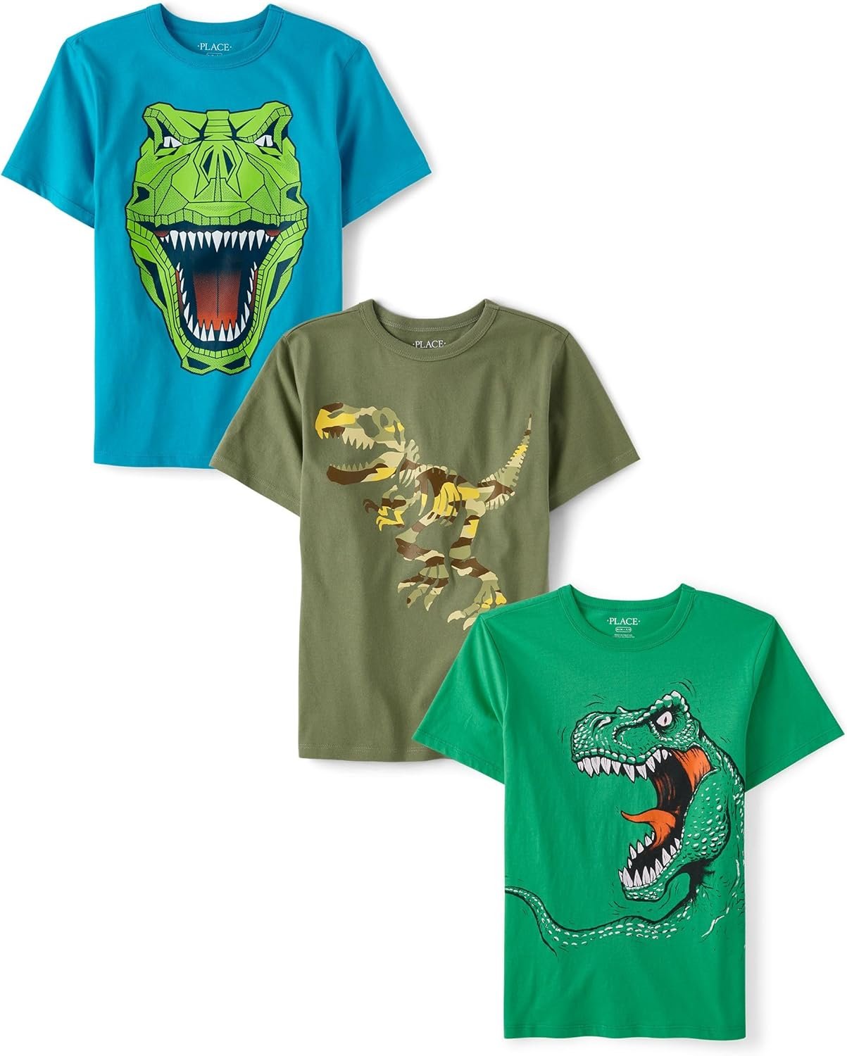 The Children's Place Boys Animals,Cars Short Sleeve Graphic T-Shirts,3 Pack