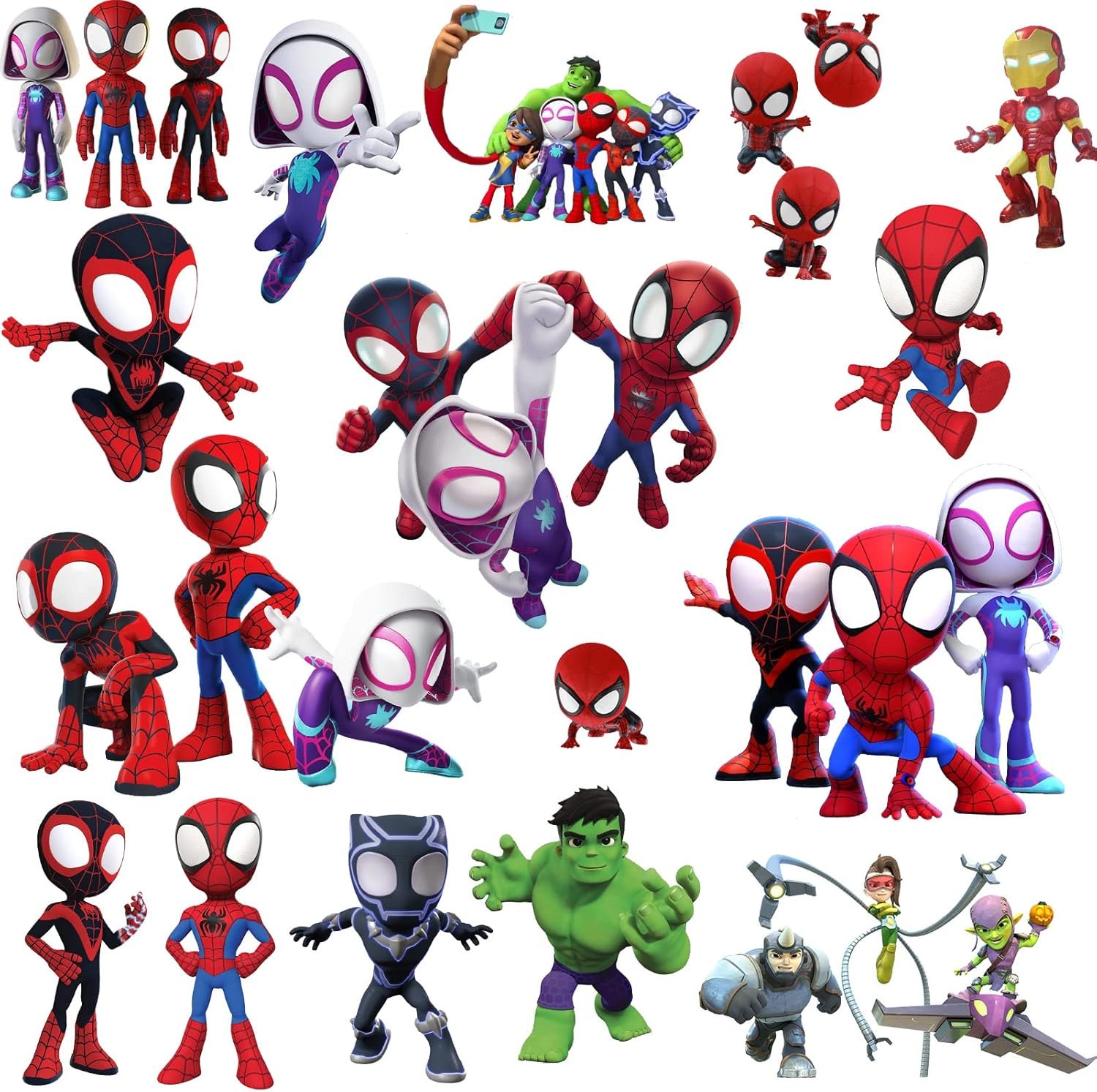 Spiderman and His Amazing Friends Wall Decals Peel and Stick Cartoon Decals Stickers for Boys Room Spiderman Wall Art Mural Decor for Baby Girls Kids Nursery Bedroom
