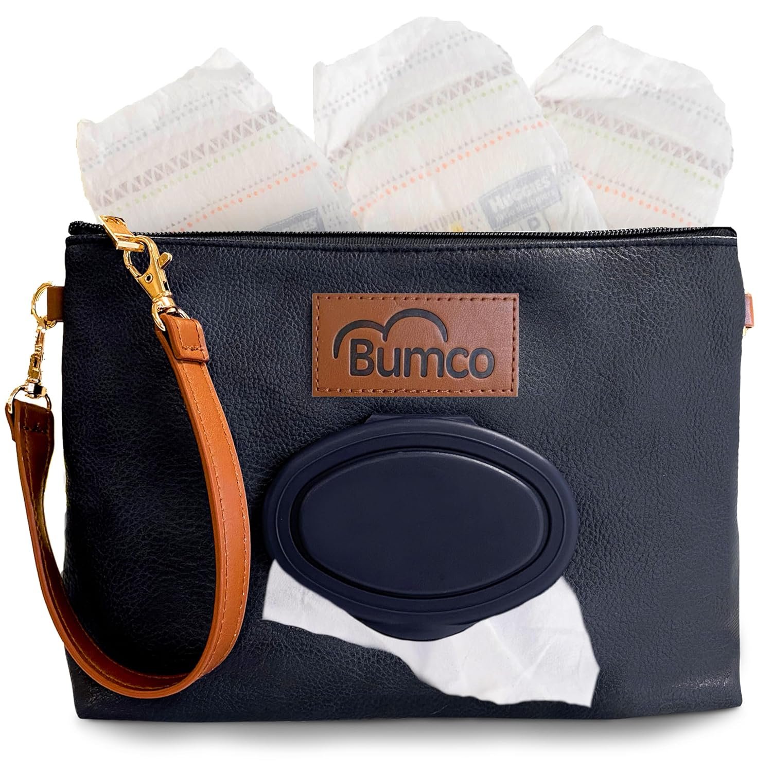 Bumco Diaper Clutch - Portable Wipes Dispenser & Travel Baby Essentials, Airtight Refillable Wipes Container