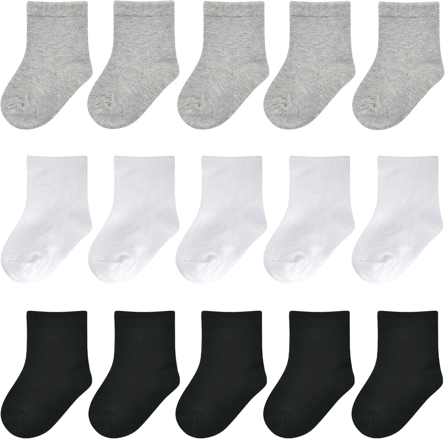 Baby Socks - White Crew Socks for Newborns & Infants - 15 Pack (0-3/3-6/6-12 months) - Baptism & Christening - Girls & Boys