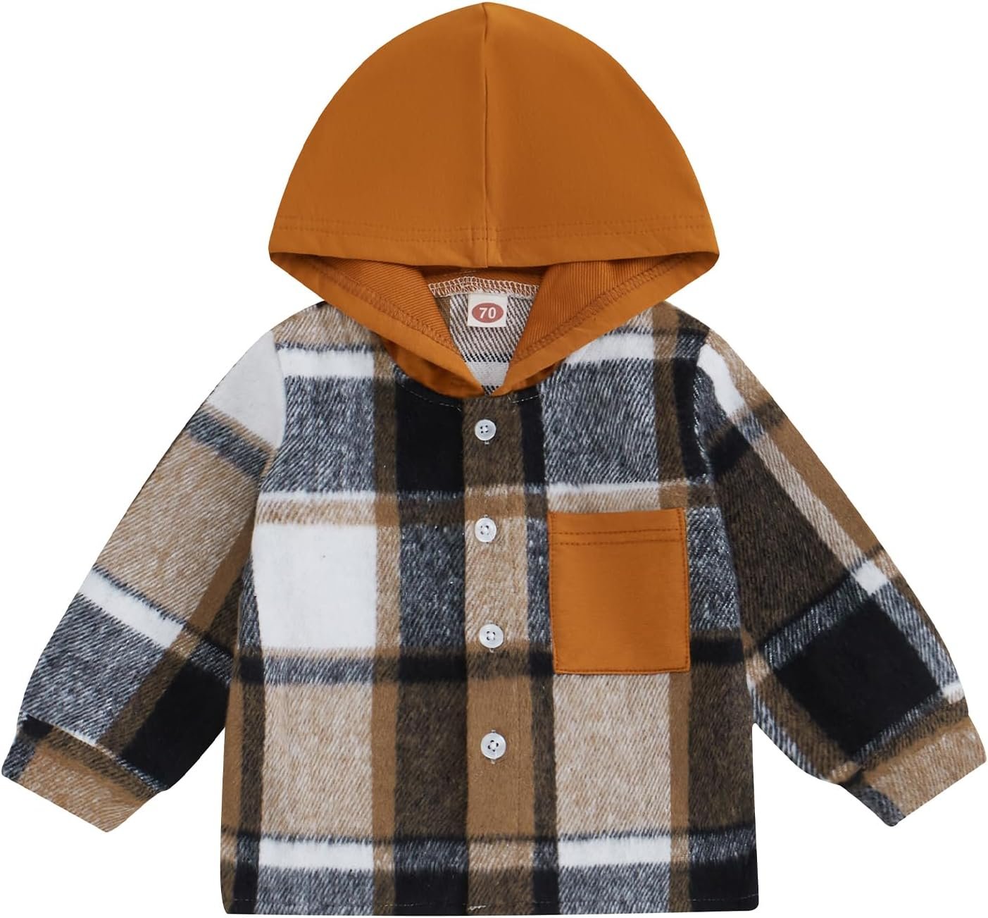 MERSARIPHY Toddler Boy Girl Jacket Button Down Plaid Flannel Baby Hoodies Fall Winter Festival Outfits for Kids