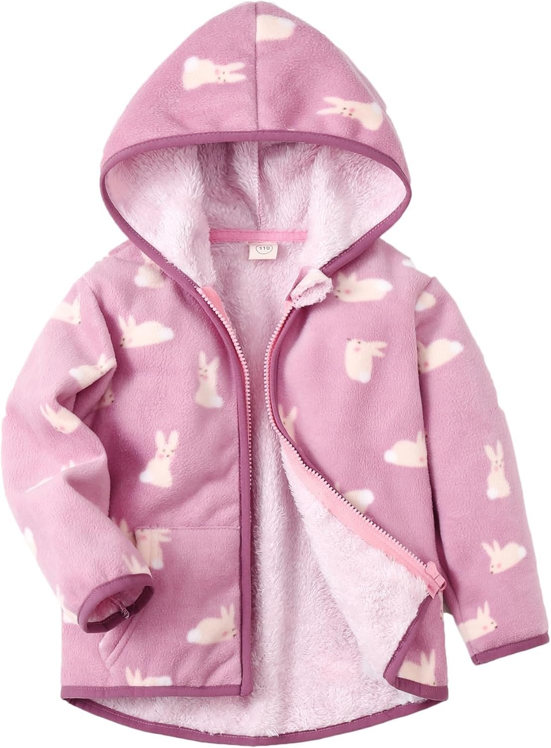 Feidoog Toddler Fleece Jacket Baby Boys Girls Hooded Zipper Long Sleeve Thick Warm Outerwear