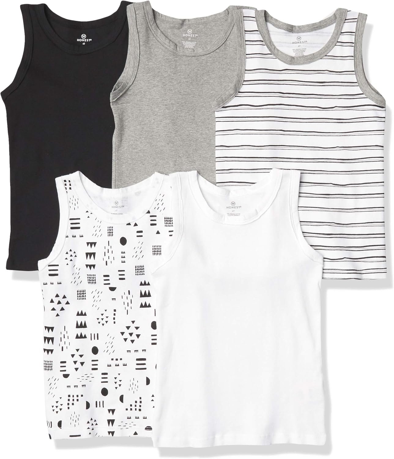 HonestBaby Unisex-Baby Sleeveless Muscle T-Shirts 100% Organic Cotton for Infant Baby and Toddler Boys, Girls