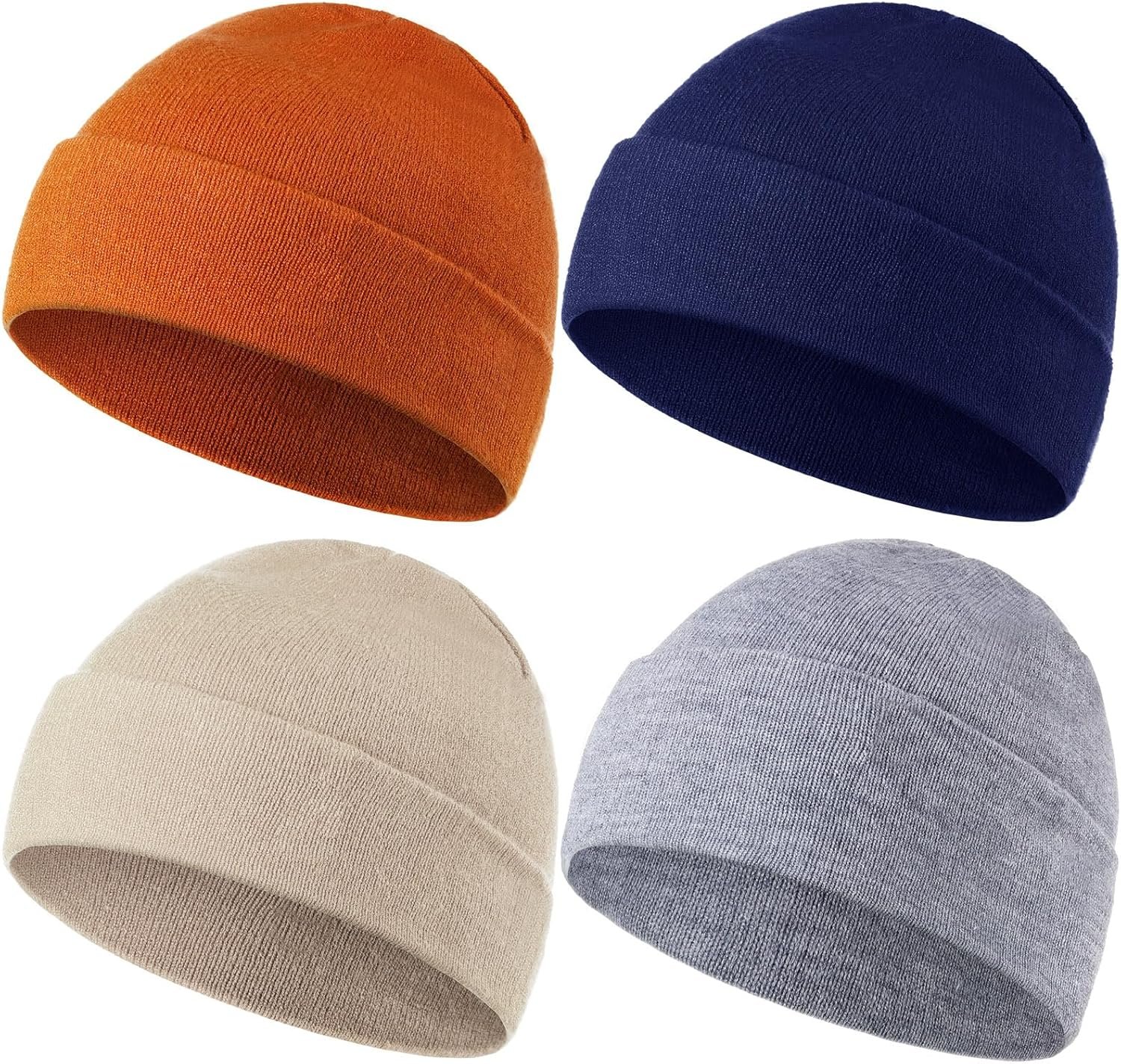 SATINIOR 4 Pack Baby Beanie Hats for Unisex Newborn Infant Toddler Warm Winter Hat Knit Caps for Boys Girls 0-36 Months